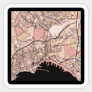 Naples Map Pattern in Soft Pink Pastels Sticker